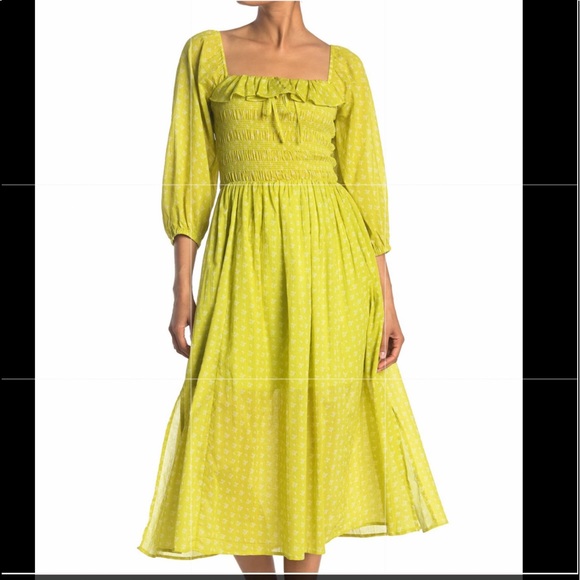 Melloday Dresses & Skirts - MELLODAY Floral Smocked Ruffle Midi Dress